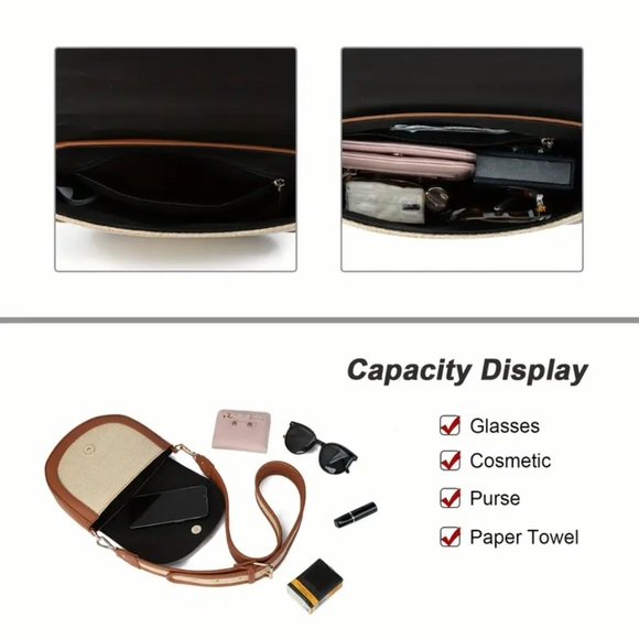 Elegant Tan and Cream Women's Bag - Picture 4 of 4